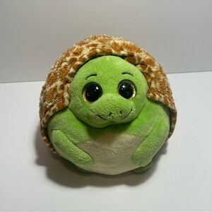 Ty Beanie Ballz “Zoom” Green and Tan Turtle Plush Toy